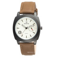SKONE 9385 Leather Band quartz unisex wristwatches with sub dial